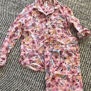 Button-down floral PJ set